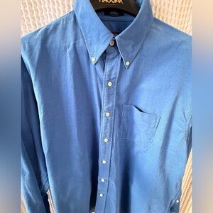 Overton Men's Blue corduroy Button-Down Shirt